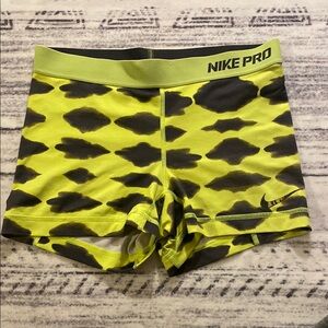 Nike Pro Yellow and Black Shorts